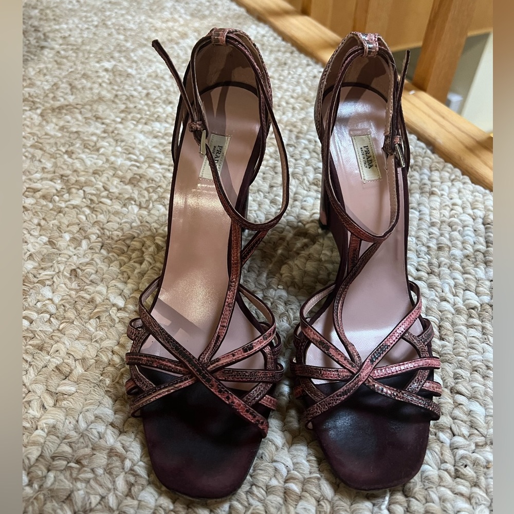 Prada Purple/Pink Snakeskin Heels 38.5